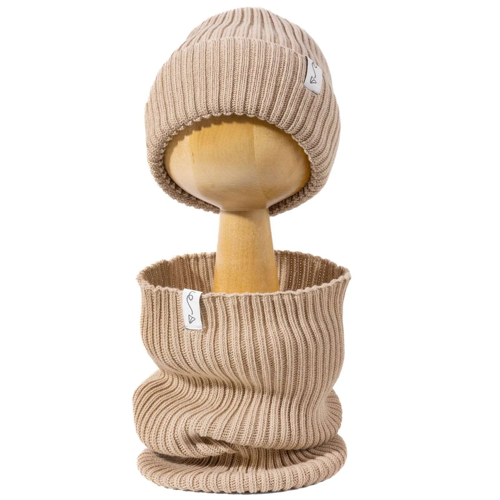 Mütze aus Baumwollstrick – LIGHT BEIGE M – Bild 4