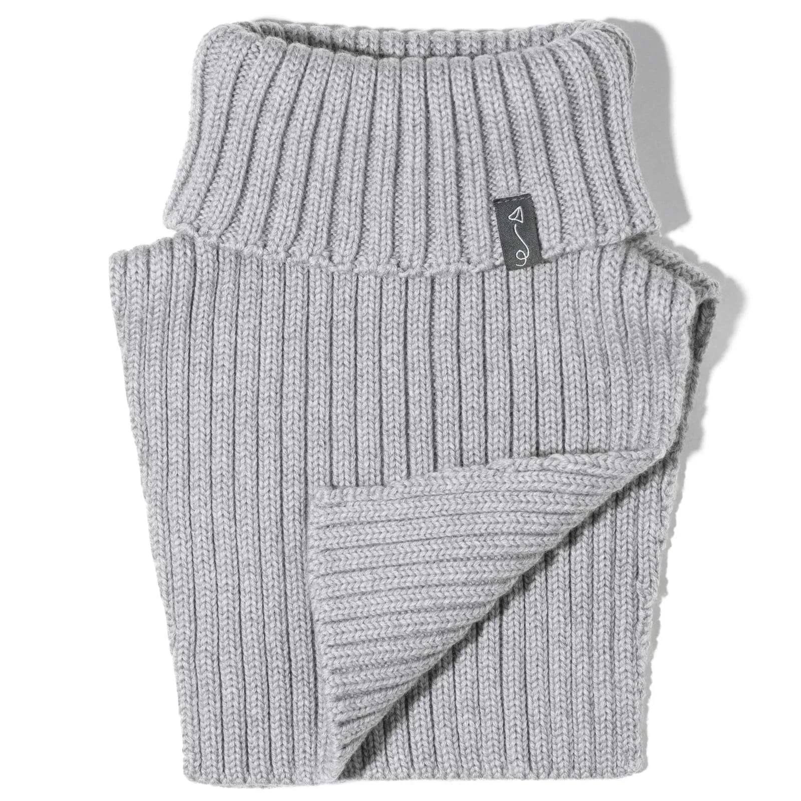 Rollkragen-Schal aus Merinowolle – Grey Melange