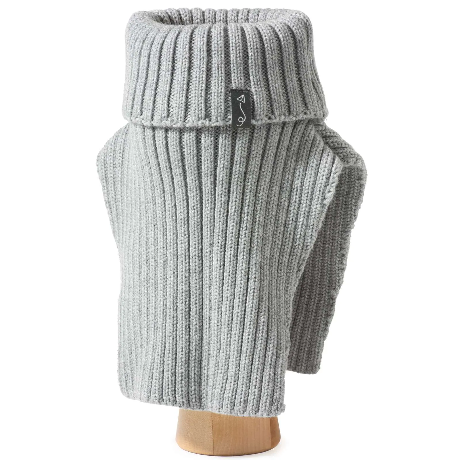 Rollkragen-Schal aus Merinowolle – Grey Melange – Bild 3