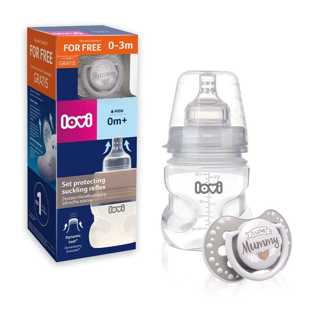 LOVI 150-ml-Fläschchen Lovi Medical+ mit Sauger für Babys von 0 bis 3 Monaten (+ GRATIS Schnuller)